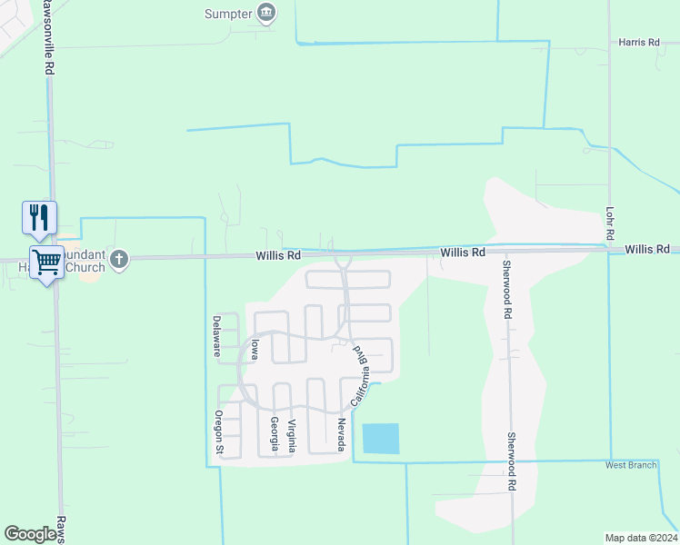 map of restaurants, bars, coffee shops, grocery stores, and more near 2-62 East Arizona in Belleville