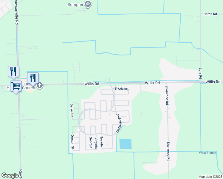 map of restaurants, bars, coffee shops, grocery stores, and more near 2-62 East Arizona in Belleville
