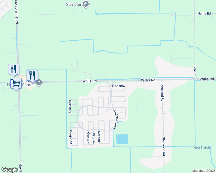 map of restaurants, bars, coffee shops, grocery stores, and more near 50-99 West Arizona in Belleville
