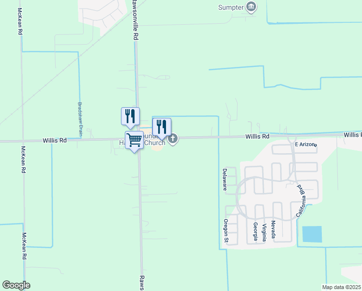 map of restaurants, bars, coffee shops, grocery stores, and more near 51047 Willis Road in Belleville