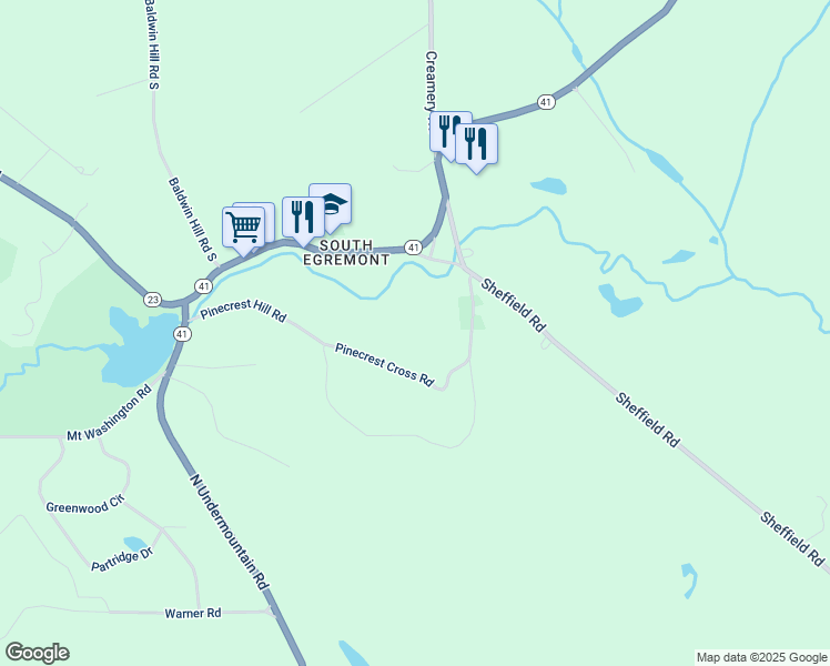 map of restaurants, bars, coffee shops, grocery stores, and more near 14 Pine Street in Great Barrington