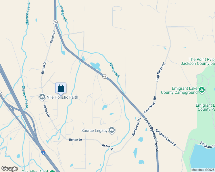 map of restaurants, bars, coffee shops, grocery stores, and more near 4882 Oregon 66 in Ashland