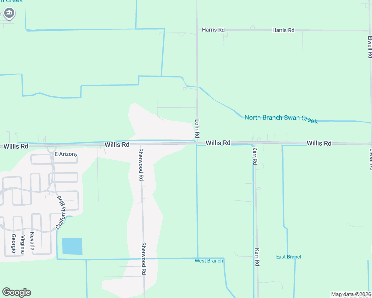 map of restaurants, bars, coffee shops, grocery stores, and more near 49025 Willis Road in Belleville