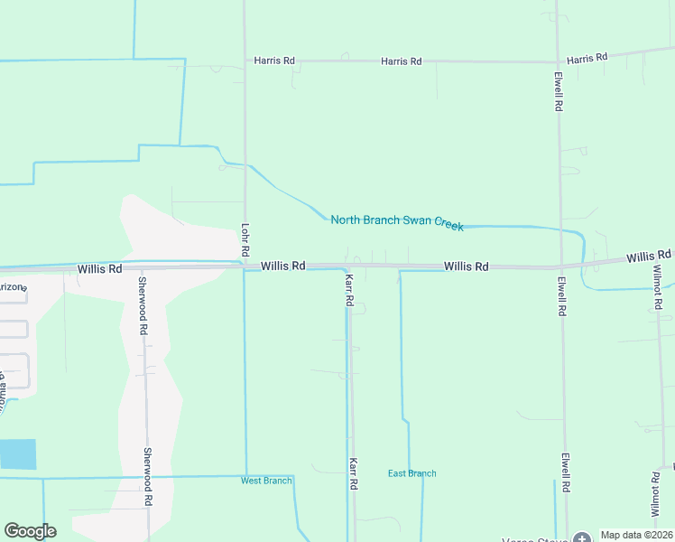 map of restaurants, bars, coffee shops, grocery stores, and more near 48437 Willis Road in Belleville