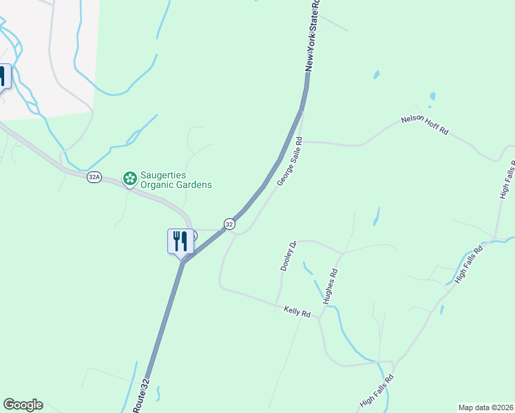 map of restaurants, bars, coffee shops, grocery stores, and more near 53 George Saile Road in Saugerties