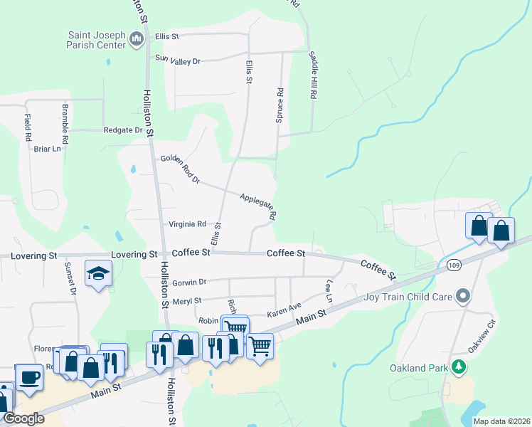 map of restaurants, bars, coffee shops, grocery stores, and more near 10 Applegate Road in Medway