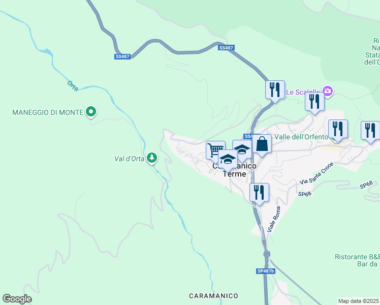 map of restaurants, bars, coffee shops, grocery stores, and more near 47B Via San Giovanni in Caramanico Terme