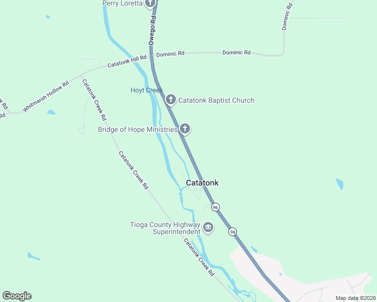 map of restaurants, bars, coffee shops, grocery stores, and more near 1305 Owego Street in Owego