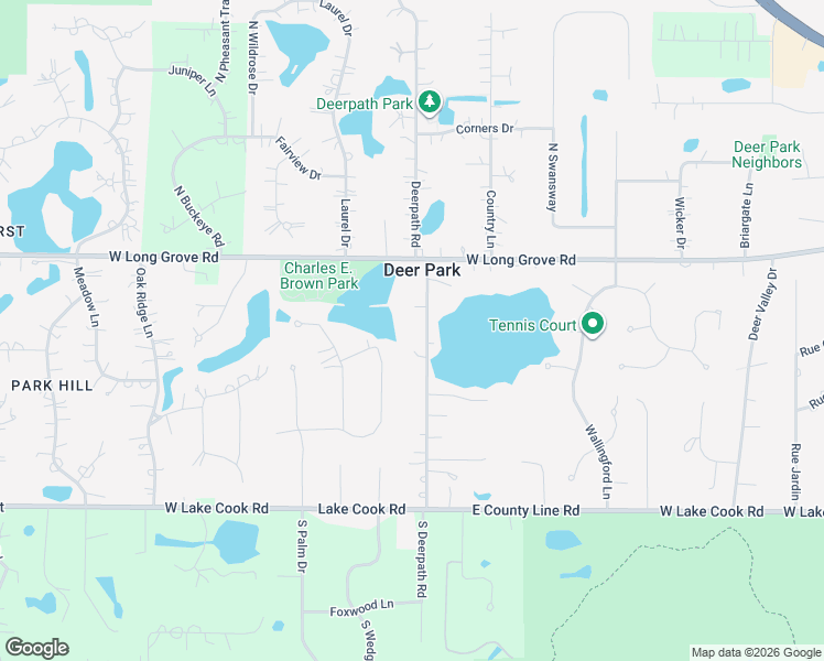 map of restaurants, bars, coffee shops, grocery stores, and more near 48 Deerpath Road in Deer Park