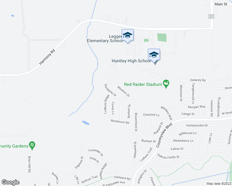 map of restaurants, bars, coffee shops, grocery stores, and more near 11732 Sunderlin Drive in Huntley