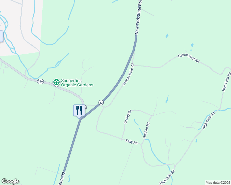 map of restaurants, bars, coffee shops, grocery stores, and more near 53 George Saile Road in Saugerties