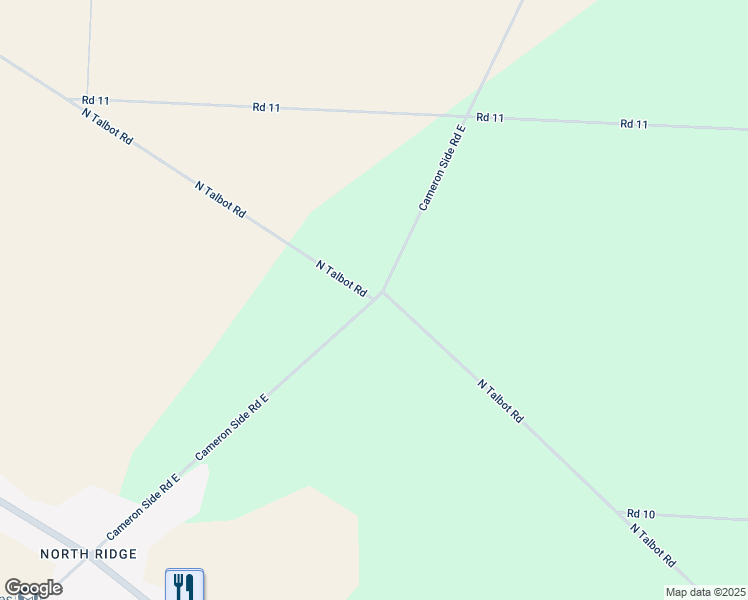 map of restaurants, bars, coffee shops, grocery stores, and more near Cameron Side Road East in Essex