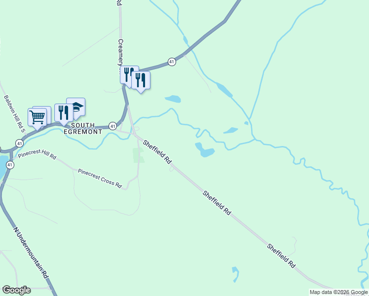 map of restaurants, bars, coffee shops, grocery stores, and more near 25 Sheffield Road in Great Barrington