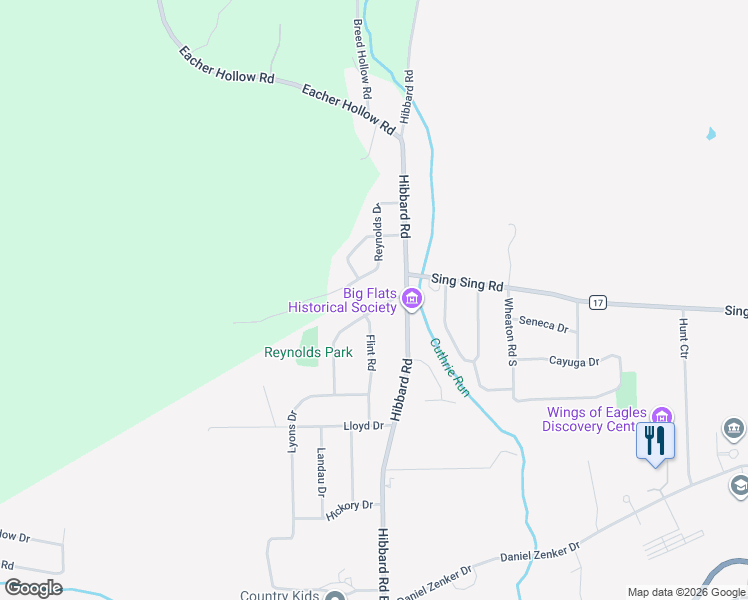 map of restaurants, bars, coffee shops, grocery stores, and more near 47-73 Flint Rd in Horseheads