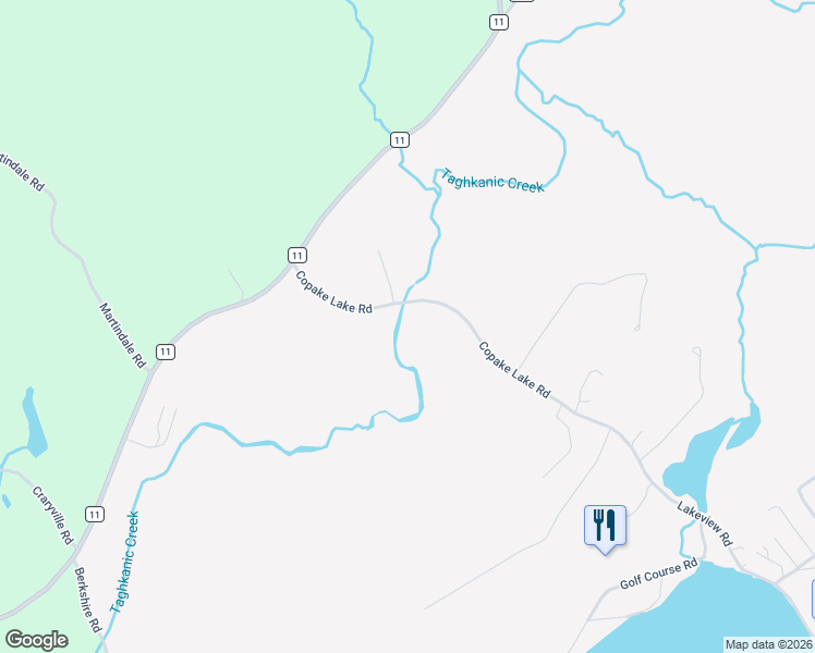 map of restaurants, bars, coffee shops, grocery stores, and more near 62 Copake Lake Road in Taghkanic