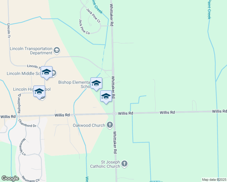 map of restaurants, bars, coffee shops, grocery stores, and more near 8850 Whittaker Road in Ypsilanti