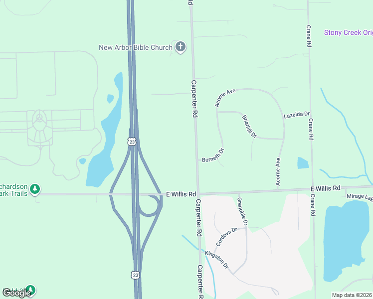 map of restaurants, bars, coffee shops, grocery stores, and more near 8760 Carpenter Road in Milan
