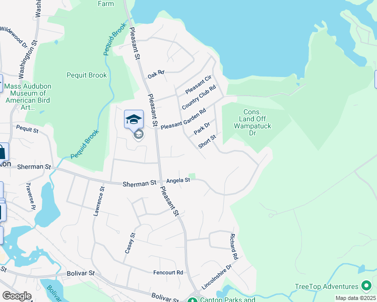 map of restaurants, bars, coffee shops, grocery stores, and more near 124 Capper Drive in Canton