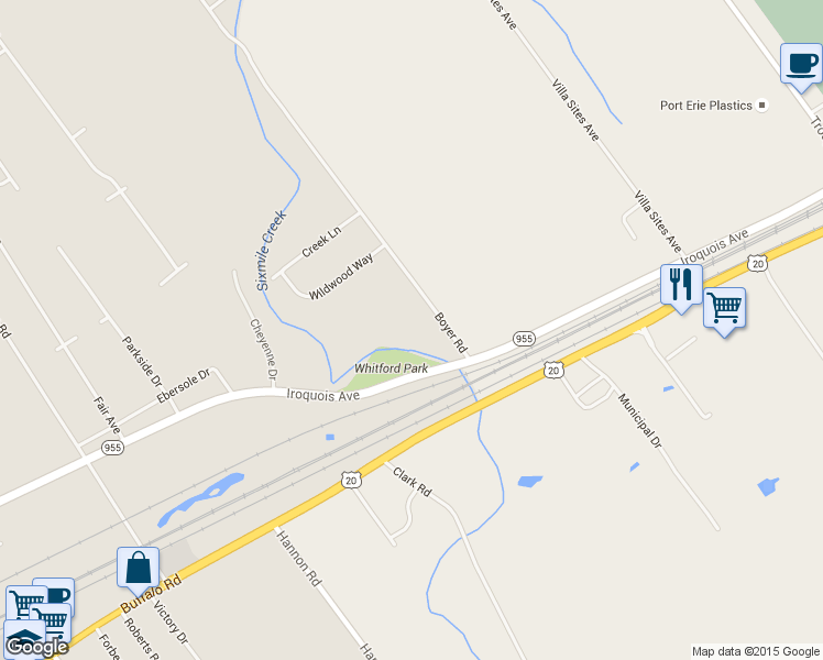 map of restaurants, bars, coffee shops, grocery stores, and more near 1330 Boyer Rd in Erie