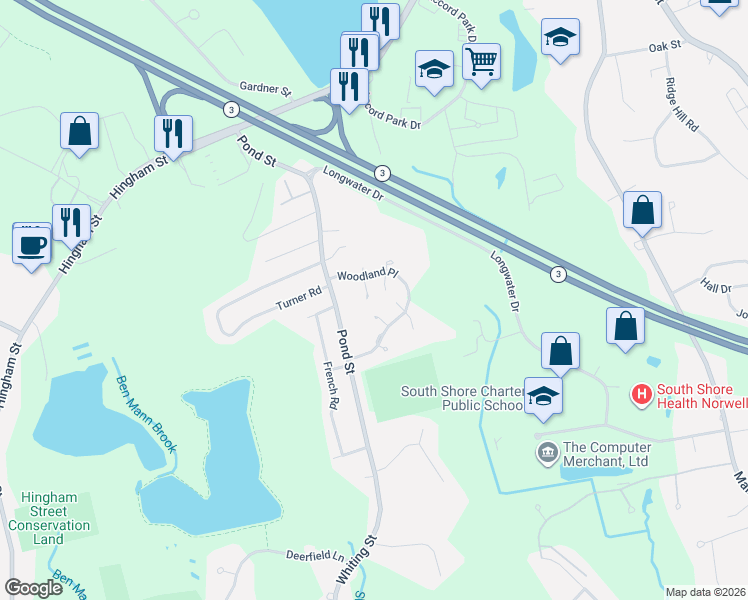 map of restaurants, bars, coffee shops, grocery stores, and more near 15 Holly Court in Rockland