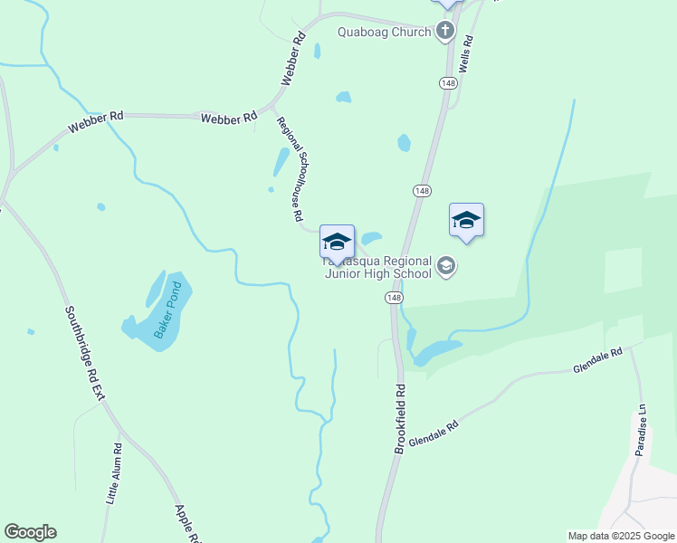map of restaurants, bars, coffee shops, grocery stores, and more near 319 Brookfield Road in Sturbridge