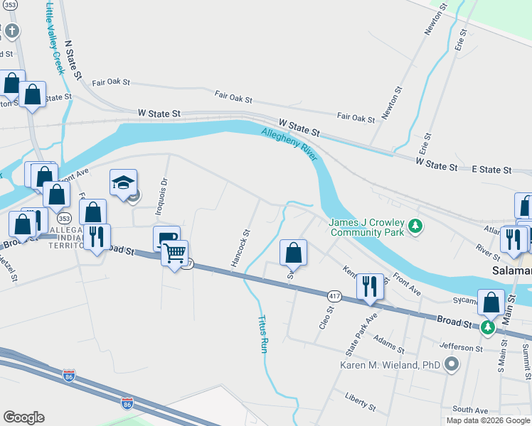 map of restaurants, bars, coffee shops, grocery stores, and more near in Salamanca