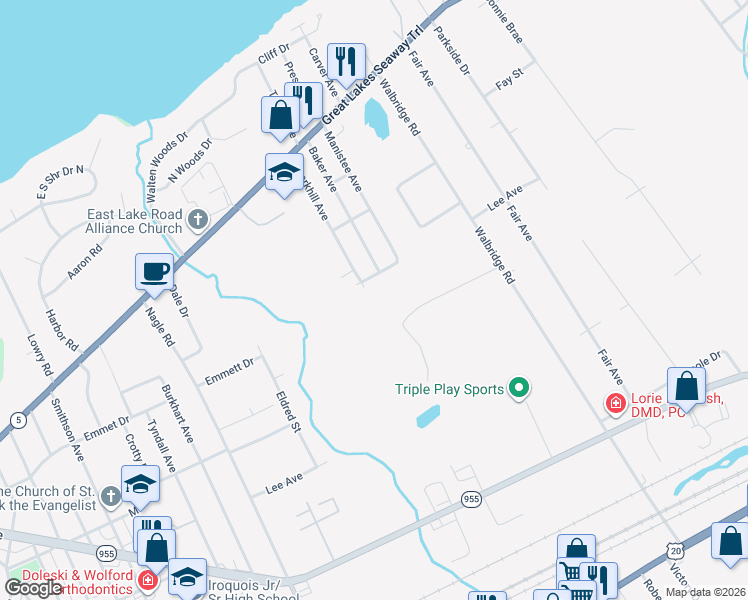 map of restaurants, bars, coffee shops, grocery stores, and more near 608 Sparkhill Avenue in Erie
