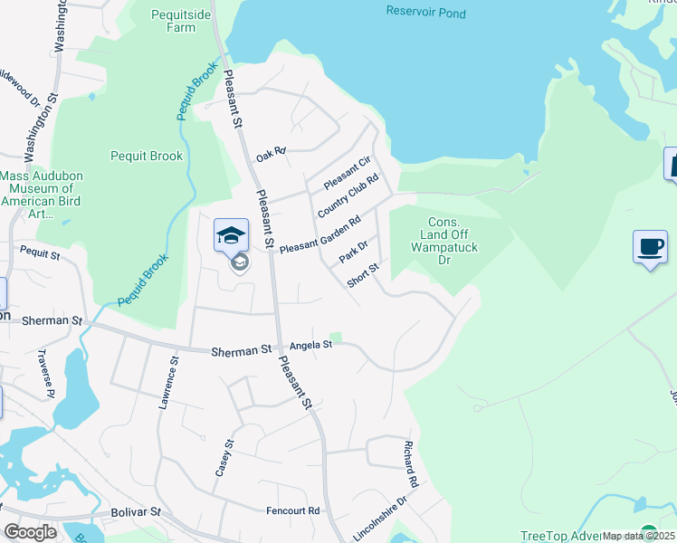map of restaurants, bars, coffee shops, grocery stores, and more near 124 Capper Drive in Canton
