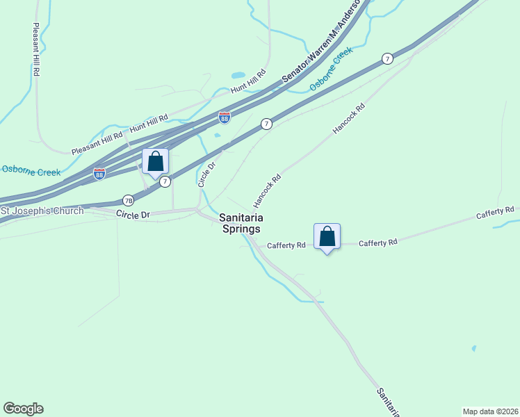 map of restaurants, bars, coffee shops, grocery stores, and more near 18 Cafferty Road in Port Crane