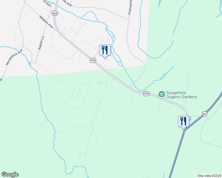 map of restaurants, bars, coffee shops, grocery stores, and more near 15 Valk Road in Saugerties
