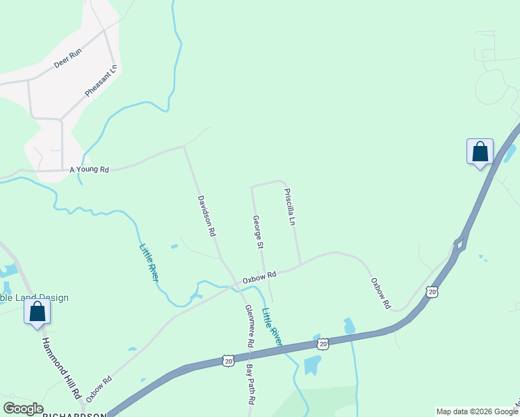 map of restaurants, bars, coffee shops, grocery stores, and more near 20 George Street in Charlton