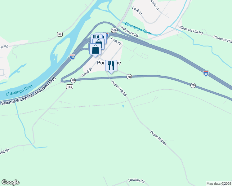 map of restaurants, bars, coffee shops, grocery stores, and more near 249 Depot Hill Rd in Port Crane