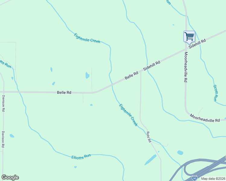 map of restaurants, bars, coffee shops, grocery stores, and more near 8739 Belle Rd in Erie