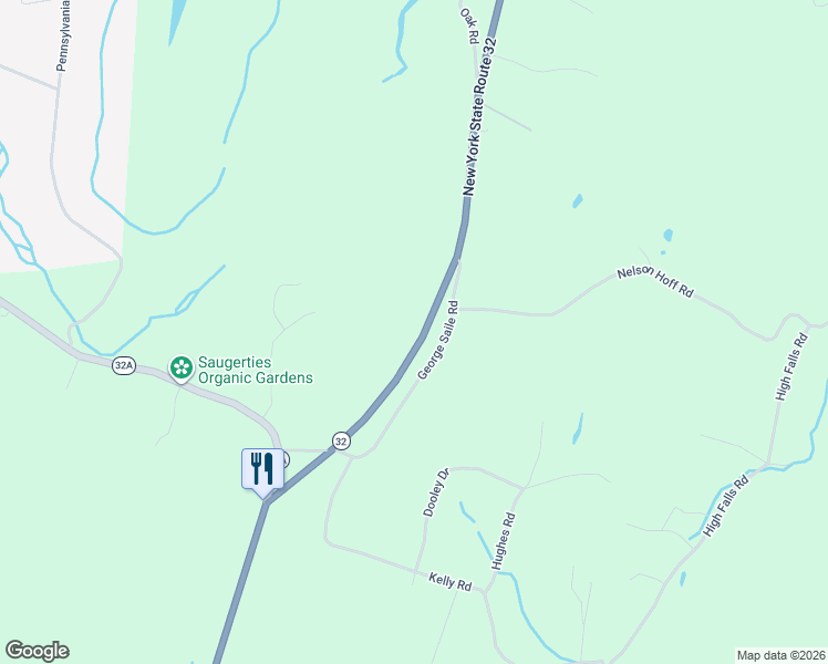 map of restaurants, bars, coffee shops, grocery stores, and more near 4081 New York 32 in Saugerties