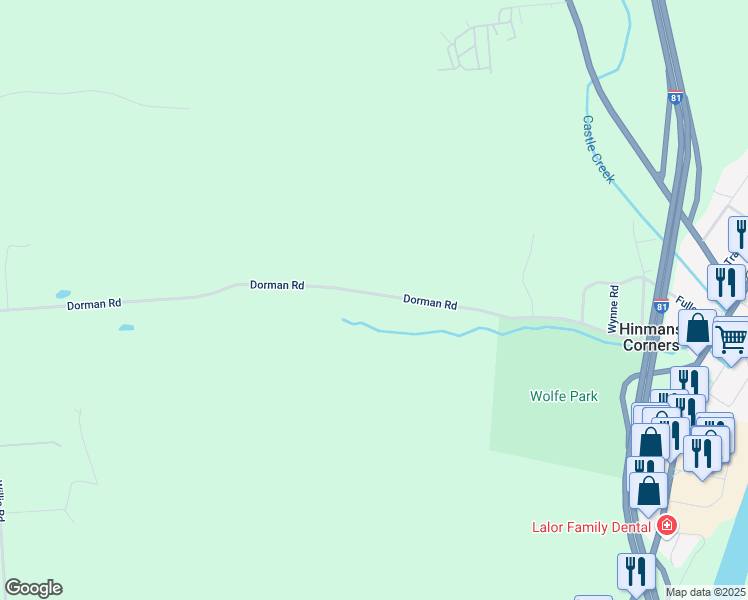 map of restaurants, bars, coffee shops, grocery stores, and more near 220 Dorman Road in Binghamton