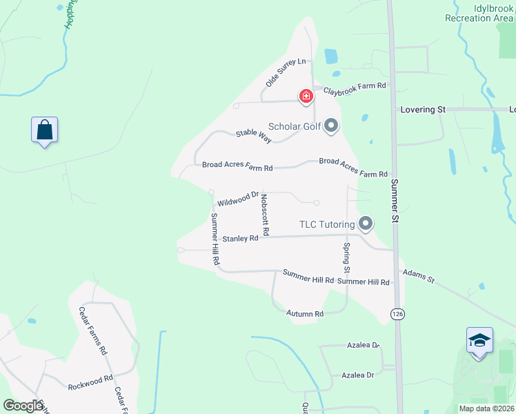 map of restaurants, bars, coffee shops, grocery stores, and more near 3 Nobscott Road in Medway