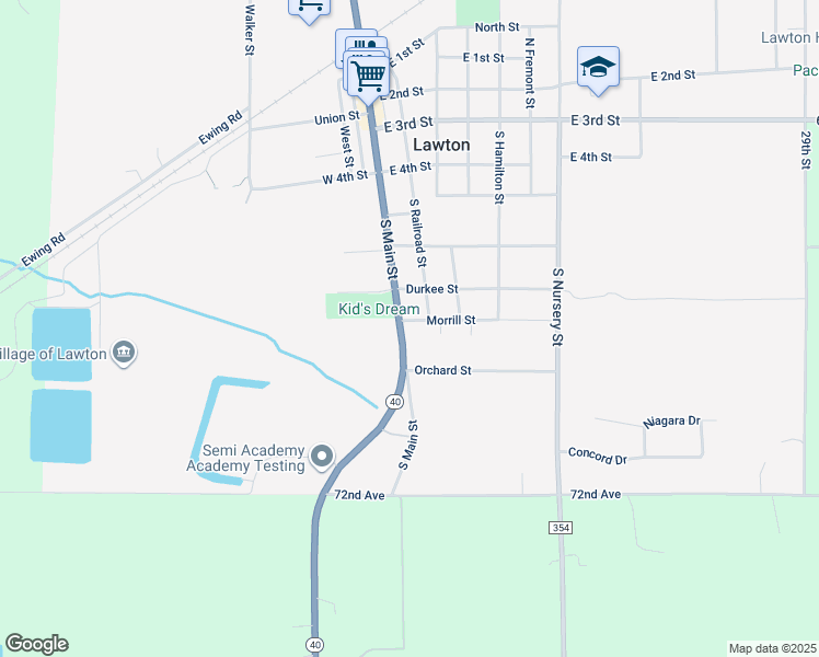 map of restaurants, bars, coffee shops, grocery stores, and more near 607 South Main Street in Lawton