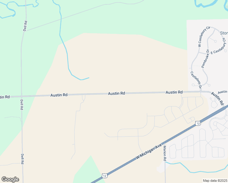 map of restaurants, bars, coffee shops, grocery stores, and more near 4340 Austin Road in Saline