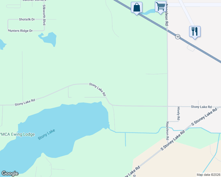 map of restaurants, bars, coffee shops, grocery stores, and more near 7914 Stony Lake Road in Jackson