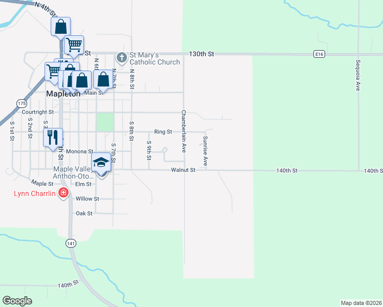 map of restaurants, bars, coffee shops, grocery stores, and more near 300-398 Chamberlain Avenue in Mapleton