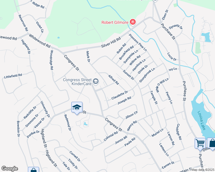 map of restaurants, bars, coffee shops, grocery stores, and more near 24 Rolling Green Drive in Milford