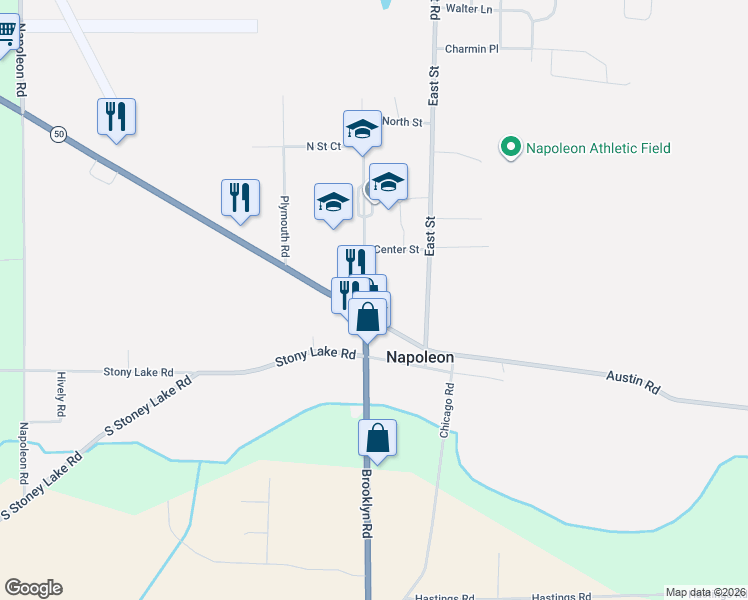 map of restaurants, bars, coffee shops, grocery stores, and more near 123 West Street in Jackson