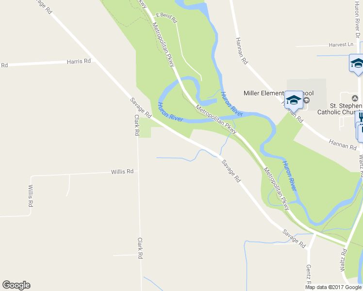 map of restaurants, bars, coffee shops, grocery stores, and more near 19176 Savage Road in Belleville