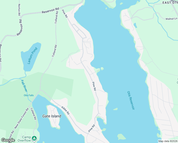 map of restaurants, bars, coffee shops, grocery stores, and more near 197 Pine Road in Otis