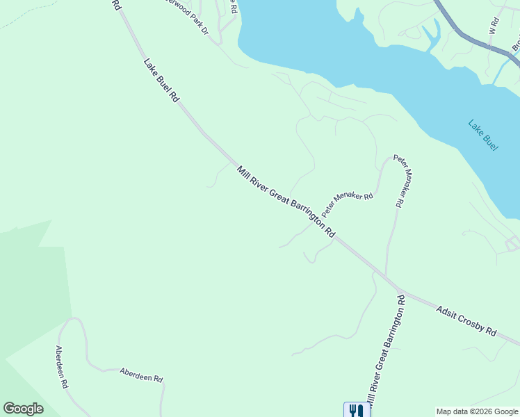 map of restaurants, bars, coffee shops, grocery stores, and more near 99 Mill River Great Barrington Road in New Marlborough