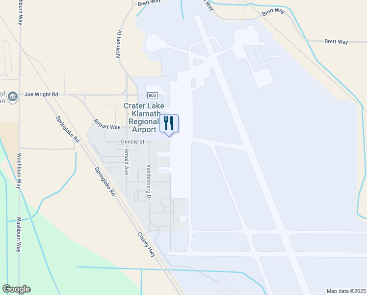 map of restaurants, bars, coffee shops, grocery stores, and more near 6775 Arnold Avenue in Klamath Falls