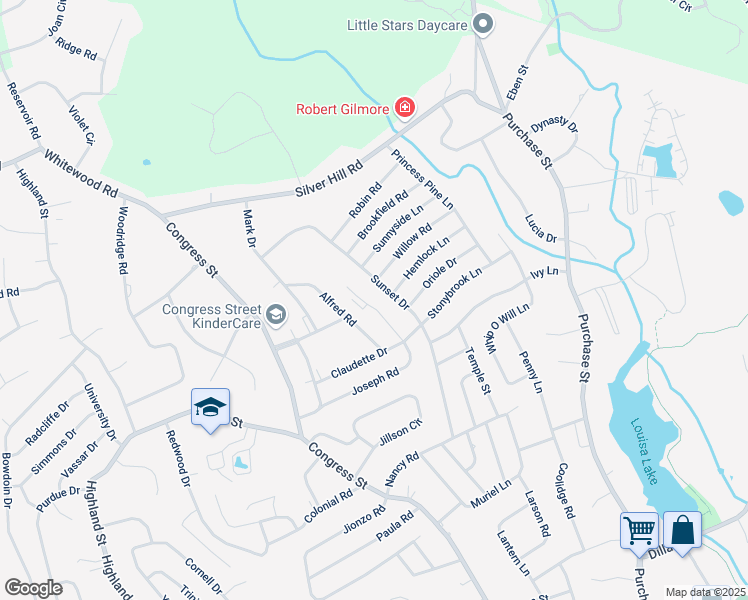 map of restaurants, bars, coffee shops, grocery stores, and more near 11 Sidney Road in Milford