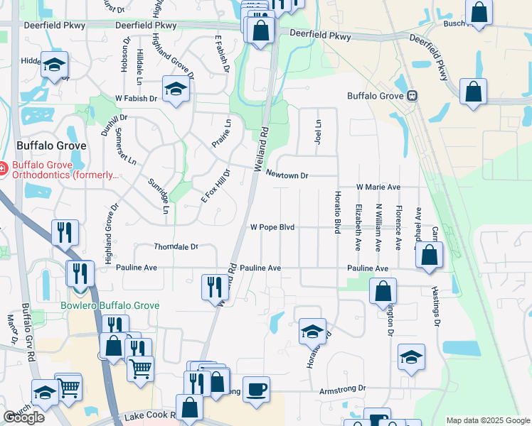 map of restaurants, bars, coffee shops, grocery stores, and more near 20680 Margaret Avenue in Lake County