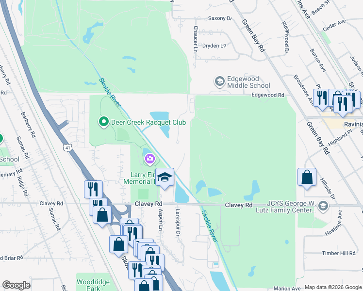 map of restaurants, bars, coffee shops, grocery stores, and more near 605 Crofton Avenue South in Highland Park