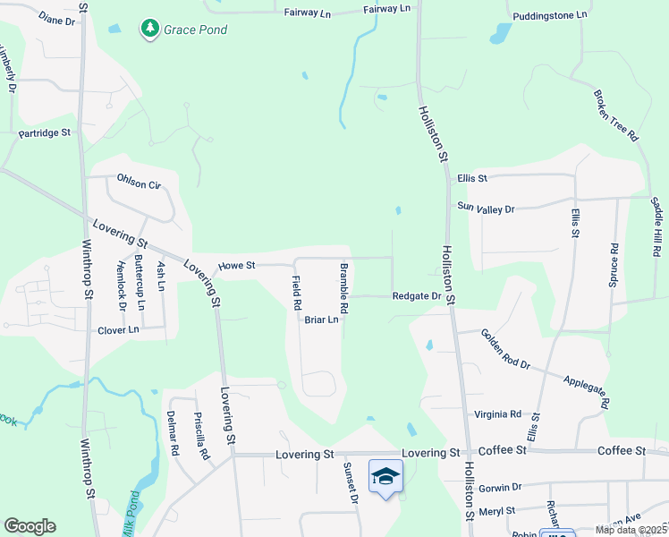 map of restaurants, bars, coffee shops, grocery stores, and more near 9 Bramble Road in Medway